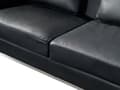 Miniatyrbillede 4 af 6: Hjørnesofa Sort Læderpolstret L-Formet Højrehåndsorientering