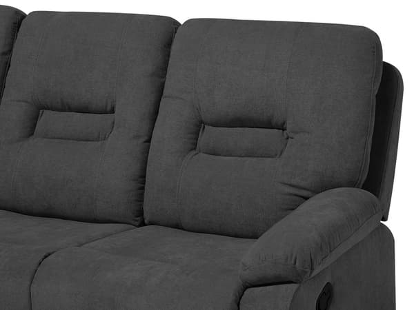 Hvilestol Mørkegrå Tykt Polstret Polyester 3 pers 204 x 101 x 73 Tv stol Push-Back sovefunktion Manuelt Justerbar Ryg og Fodstøtte Stue