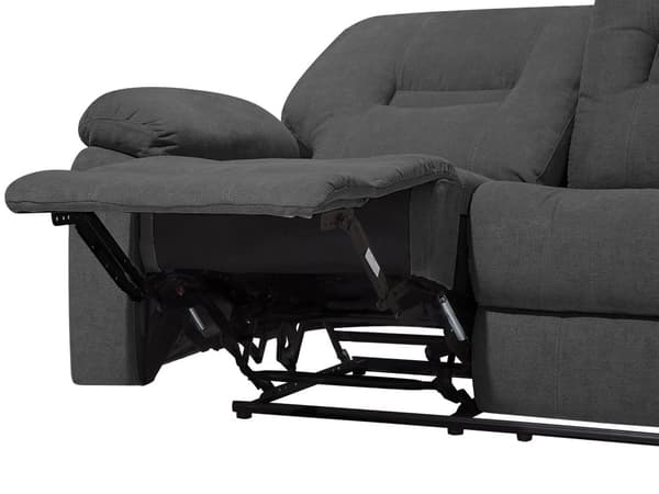 Hvilestol Mørkegrå Tykt Polstret Polyester 3 pers 204 x 101 x 73 Tv stol Push-Back sovefunktion Manuelt Justerbar Ryg og Fodstøtte Stue