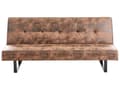 Miniatyrbillede 1 af 11: Sovesofa Brun Læder og Sort Metalben 3 Personers Moderne Sofa med Recliner Ligge Position Stue Cabriolet uden Armlæn Minimalistisk Design