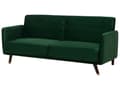 Miniatyrbillede 7 af 11: Sovesofa Smaragdgrøn Mørkt Træ Velour 3 pers Retro Glam Moderne Design Polyester Gummitræ Eukalyptustræ Grøn Fløjl Sofa Stue Indretning Møbel