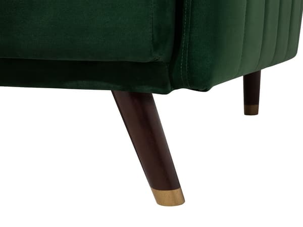 Sovesofa Smaragdgrøn Mørkt Træ Velour 3 pers Retro Glam Moderne Design Polyester Gummitræ Eukalyptustræ Grøn Fløjl Sofa Stue Indretning Møbel