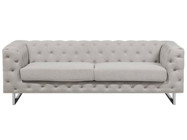 3-personers beige chesterfield quiltet glamour sofa