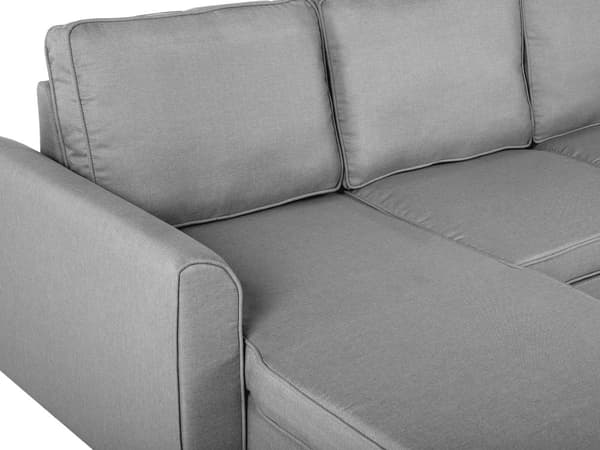Lysegrå Polstret Hjørnesovesofa Tre Personer Moderne Hjørnesofa til Stuen med Opbevaring i Højre Side