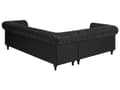 Miniatyrbillede 5 af 11: Chesterfield Hjørnesofa Sort Kunstlæder med Sorte Træben 6 Personers Bredt Tyk Polstret Knap Tuftet Venetiansk Barok stil Stue Moderne Dekor
