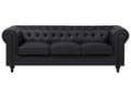 Miniatyrbillede 6 af 11: Chesterfield Hjørnesofa Sort Kunstlæder med Sorte Træben 6 Personers Bredt Tyk Polstret Knap Tuftet Venetiansk Barok stil Stue Moderne Dekor