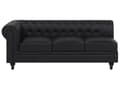 Miniatyrbillede 8 af 11: Chesterfield Hjørnesofa Sort Kunstlæder med Sorte Træben 6 Personers Bredt Tyk Polstret Knap Tuftet Venetiansk Barok stil Stue Moderne Dekor
