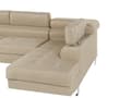 Miniatyrbillede 7 af 9: Hjørnesofa Lys Beige Stof L-formet Justerbar Nakkestøtte og Armlæn