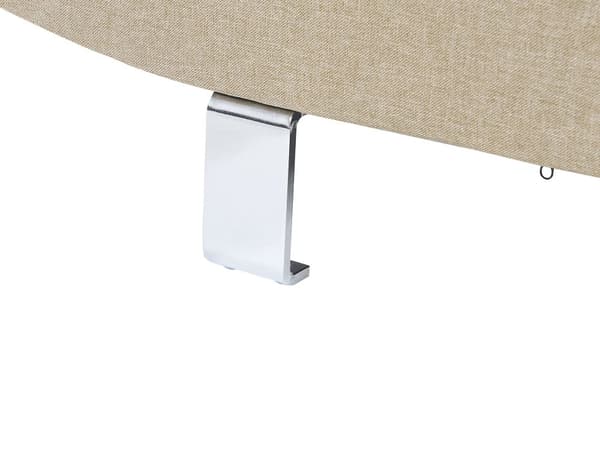 Hjørnesofa Lys Beige Stof L-formet Justerbar Nakkestøtte og Armlæn