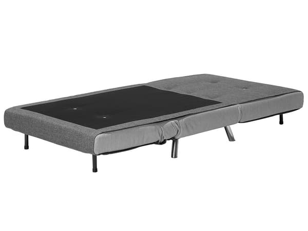 Lænestol Grå Polyester 100 x 87 x 89 cm Enkelt Knap Tuftet Lænestolsseng Fold Ud Sovestol Multifunktionel Sovesofa Gæsteseng Foldemadras