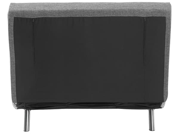 Lænestol Grå Polyester 100 x 87 x 89 cm Enkelt Knap Tuftet Lænestolsseng Fold Ud Sovestol Multifunktionel Sovesofa Gæsteseng Foldemadras