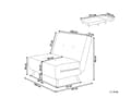 Miniatyrbillede 3 af 11: Lænestol Rød Grå Polyester 100 x 87 x 89 cm Enkelt Knap Tuftet Lænestolsseng Fold Ud Sovestol Multifunktionel Sovesofa Gæsteseng Foldemadras