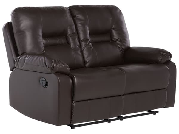 Hvilestol Brun Tykt Polstret Kunstlæder 2 pers 146x101x73 Tv stol Push-Back sovefunktion Manuelt Justerbar Ryg og Fodstøtte Stue Indretning
