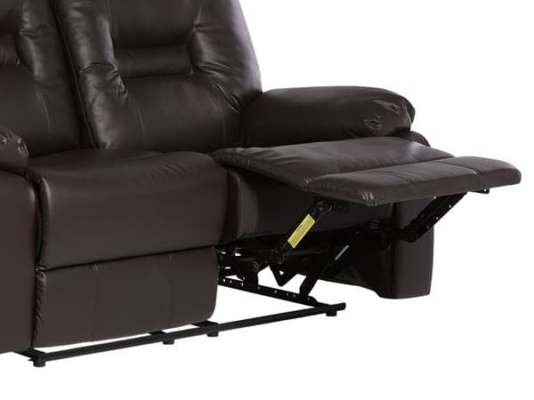 Hvilestol Brun Tykt Polstret Kunstlæder 2 pers 146x101x73 Tv stol Push-Back sovefunktion Manuelt Justerbar Ryg og Fodstøtte Stue Indretning