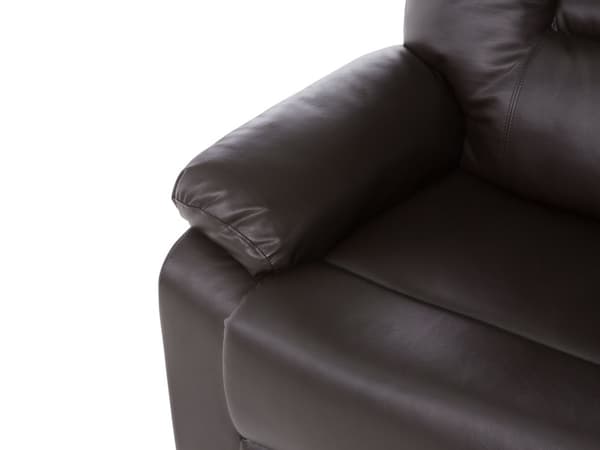 Hvilestol Brun Tykt Polstret Kunstlæder 2 pers 146x101x73 Tv stol Push-Back sovefunktion Manuelt Justerbar Ryg og Fodstøtte Stue Indretning