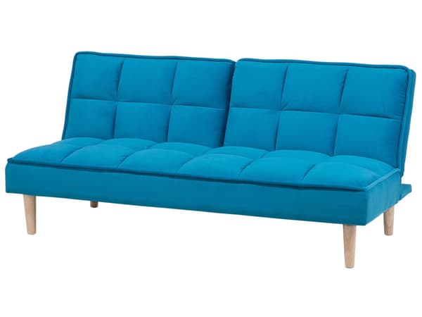 Sovesofa Blå 3 personers tilbagelænet ryg Quiltet