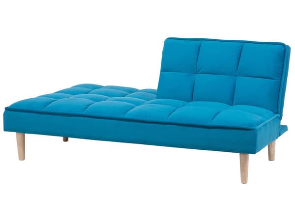 Sovesofa Blå 3 personers tilbagelænet ryg Quiltet