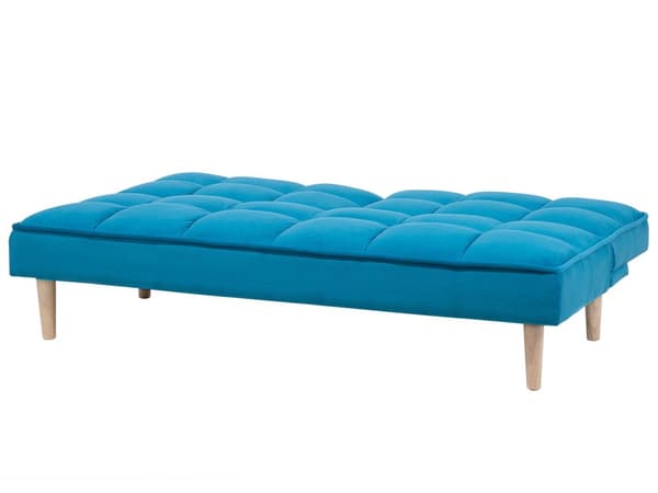 Sovesofa Blå 3 personers tilbagelænet ryg Quiltet