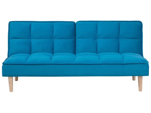 Sovesofa Blå 3 personers tilbagelænet ryg Quiltet