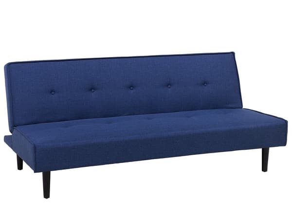 Sovesofa Blå 3 personers sæde med knapper Klik Klak