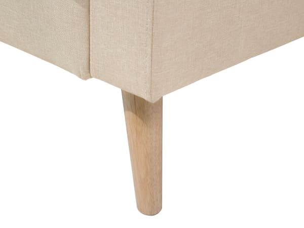 Stof Sofa Beige Stof Polstring 2 Personers Knap Tuftet med to Pølsepuder