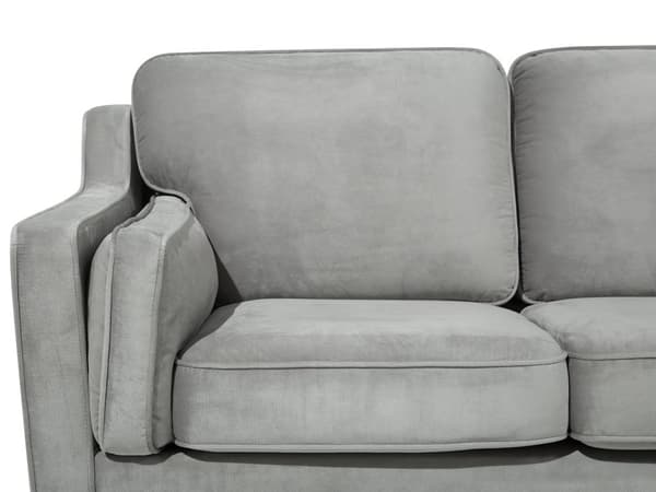 Sofa Lysegrå 3 Personers Imiteret Læder Træben Klassisk Stil