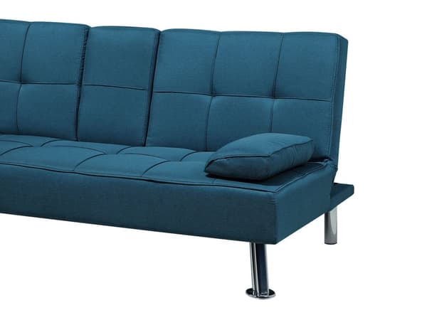 Sovesofa Blå 3 Personers Moderne Lille Sovebriks med Sovefunktion og Kopholder Designsofa Teenageværelse Drenge Inspiration
