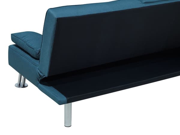Sovesofa Blå 3 Personers Moderne Lille Sovebriks med Sovefunktion og Kopholder Designsofa Teenageværelse Drenge Inspiration