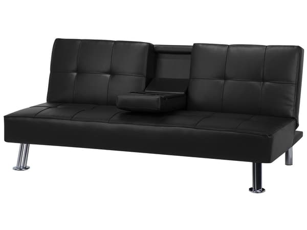 Sovesofa Sort 3 Personers Moderne Lille Sovebriks med Sovefunktion og Kopholder Designsofa Teenageværelse Drenge Inspiration