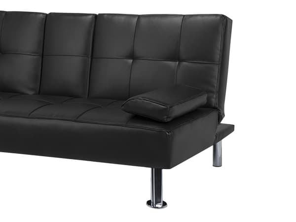 Sovesofa Sort 3 Personers Moderne Lille Sovebriks med Sovefunktion og Kopholder Designsofa Teenageværelse Drenge Inspiration