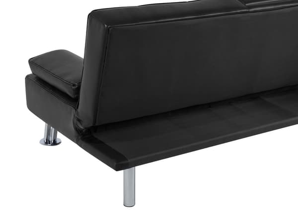 Sovesofa Sort 3 Personers Moderne Lille Sovebriks med Sovefunktion og Kopholder Designsofa Teenageværelse Drenge Inspiration