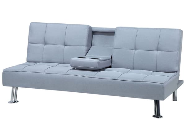 Sovesofa Lysegrå 3 Personers Moderne Lille Sovebriks med Sovefunktion og Kopholder Designsofa Teenageværelse Drenge Inspiration