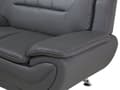 Miniatyrbillede 8 af 11: 2 Personers Sofa Grå Kunstlæder Pude Top Arme Moderne Stil
