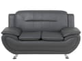 Miniatyrbillede 1 af 11: 2 Personers Sofa Grå Kunstlæder Pude Top Arme Moderne Stil