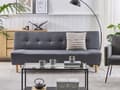 Miniatyrbillede 2 af 8: Venstrevendt Hjørnesovesofa Mørkegrå Polstret 5-personers Quiltet Sofa med Chaiselong