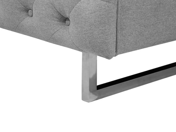 3-personers grå Chesterfield quiltet glamour sofa