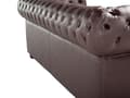 Miniatyrbillede 8 af 11: Chesterfield Sofa Brun Kunstæder med Sorte Træben 3 Personers Bredt Tyk Polstret Knap Tuftet Okselæder Venetiansk Barok stil Stue Dekoration