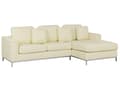 Miniatyrbillede 5 af 11: Hjørnesofa Beige Læder Betrukket med Skammel L-formet Venstrehåndsorientering