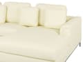 Miniatyrbillede 8 af 11: Hjørnesofa Beige Læder Betrukket med Skammel L-formet Venstrehåndsorientering