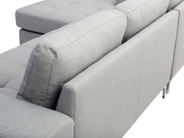 Hjørnesofa Lysegrå Stof L-formet Minimalistisk Stue