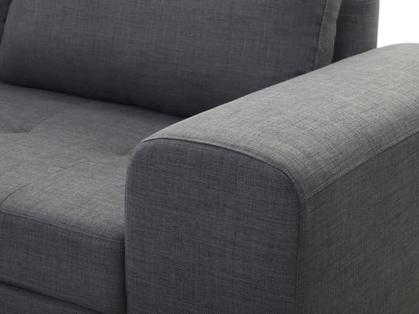 Hjørnesofa Mørkegrå Stof L-formet Minimalistisk Stue
