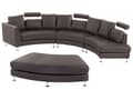 Miniatyrbillede 4 af 7: Sofa Brun Læder 7 personers Moderne U Formet Buet Sofa med Chaiselong Justerbare Nakkestøtter Modul Opbygget Kæmpe Designsofa