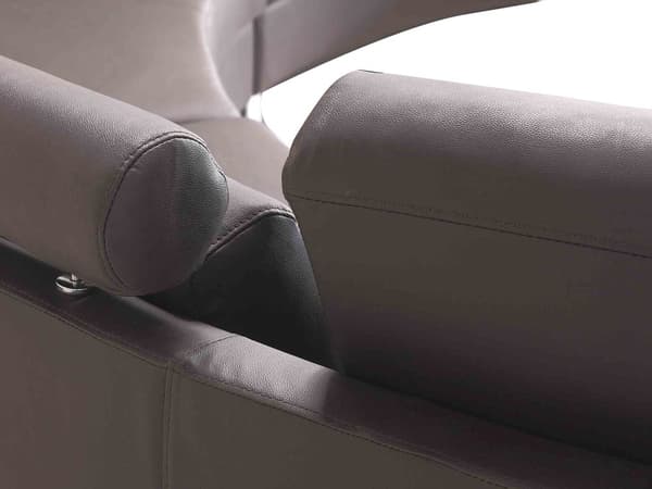 Sofa Brun Læder 7 personers Moderne U Formet Buet Sofa med Chaiselong Justerbare Nakkestøtter Modul Opbygget Kæmpe Designsofa