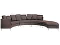 Miniatyrbillede 1 af 7: Sofa Brun Læder 7 personers Moderne U Formet Buet Sofa med Chaiselong Justerbare Nakkestøtter Modul Opbygget Kæmpe Designsofa