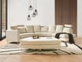 Miniatyrbillede 4 af 11: Sofa Beige Polstret Stof 7 Personers Moderne Rund U Formet Buet Sofa med Chaiselong Justerbare Nakkestøtter Modul Opbygget Kæmpe Designsofa