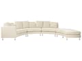 Miniatyrbillede 7 af 11: Sofa Beige Polstret Stof 7 Personers Moderne Rund U Formet Buet Sofa med Chaiselong Justerbare Nakkestøtter Modul Opbygget Kæmpe Designsofa
