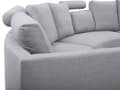 Miniatyrbillede 6 af 10: Sofa Lysegrå Polstret Stof 7 Personers Moderne U Formet Buet Sofa med Chaiselong Justerbare Nakkestøtter Modul Opbygget Kæmpe Designsofa