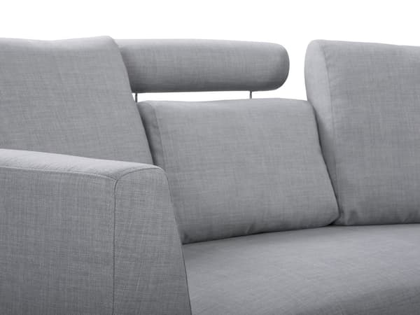 Sofa Lysegrå Polstret Stof 7 Personers Moderne U Formet Buet Sofa med Chaiselong Justerbare Nakkestøtter Modul Opbygget Kæmpe Designsofa