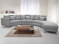 Miniatyrbillede 2 af 10: Sofa Lysegrå Polstret Stof 7 Personers Moderne U Formet Buet Sofa med Chaiselong Justerbare Nakkestøtter Modul Opbygget Kæmpe Designsofa