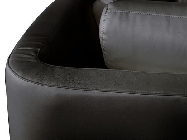 Sofa Sort Læder 7 personers Moderne U Formet Buet Sofa med Chaiselong Justerbare Nakkestøtter Modul Opbygget Kæmpe Designsofa